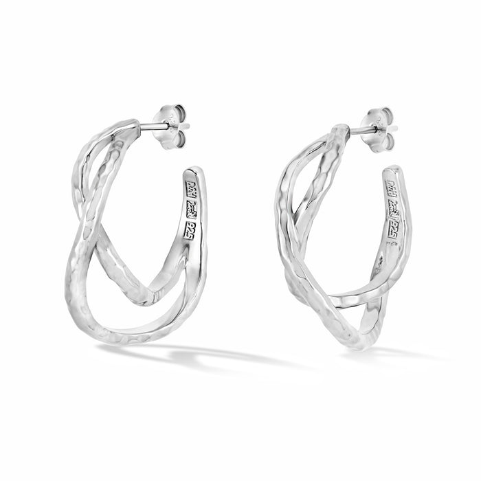dower & hall Entwined Chunky Infinity Twist Hoops