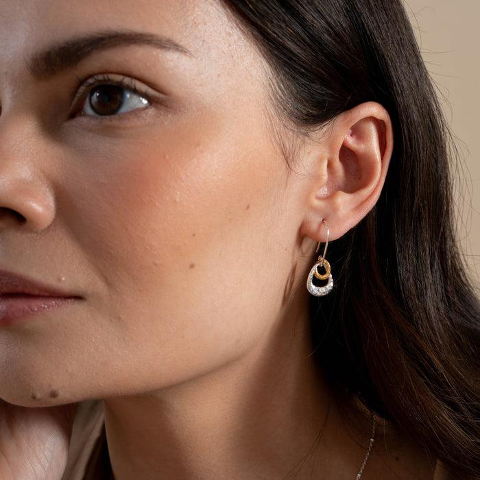 Dower & Hall Entwined Double Oval Drop Earrings