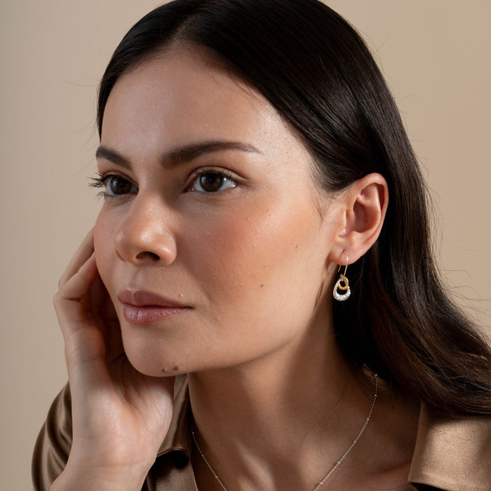 Dower & Hall Entwined Double Oval Drop Earrings