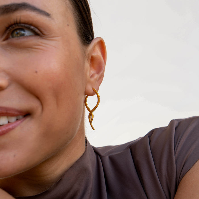 Dower & Hall Entwined Large Double Twist Hoops