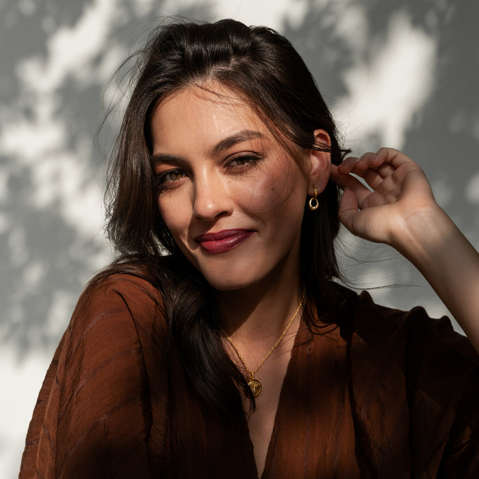 Dower & Hall Entwined Oval Huggie Hoops