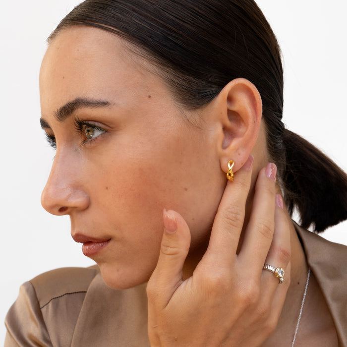 Dower & Hall Entwined Small Infinity Huggie Hoops