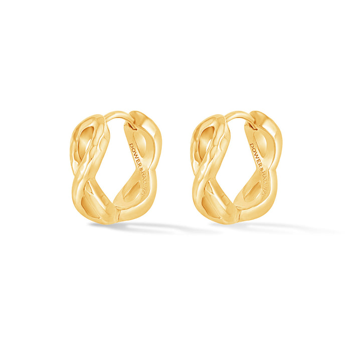 dower & hall Entwined Small Infinity Huggie Hoops