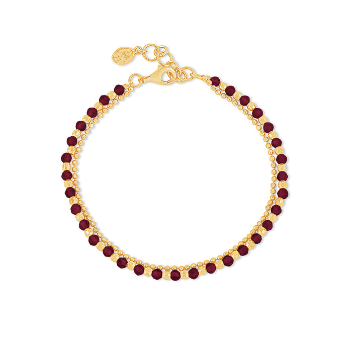 dower & hall Garnet Faceted Bead Orissa Bracelet