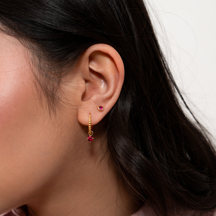 Dower & Hall Garnet Orissa Hoops