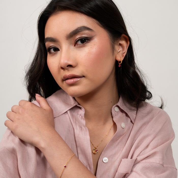 Dower & Hall Garnet Orissa Hoops