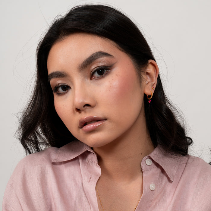 Dower & Hall Garnet Orissa Hoops