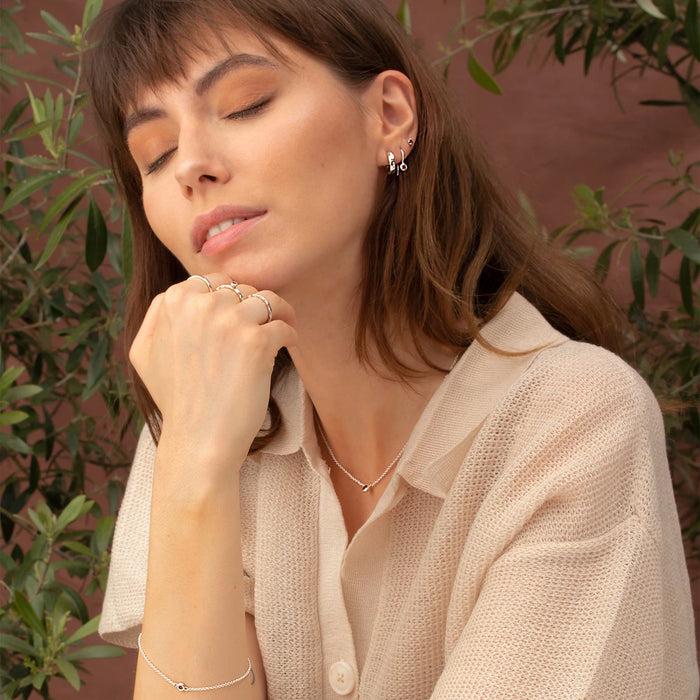 Dower & Hall Green Garnet Dewdrop Earrings