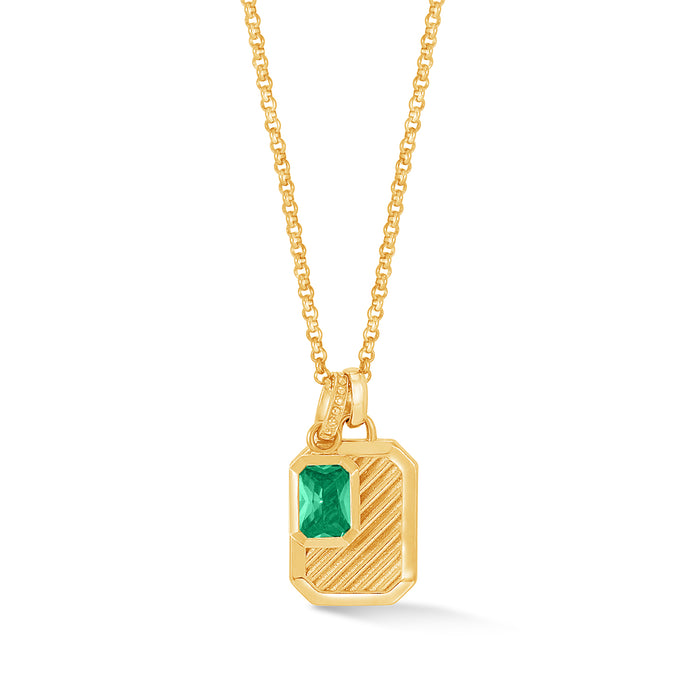 Dower & Hall Green Garnet Octagon Humbug Necklace
