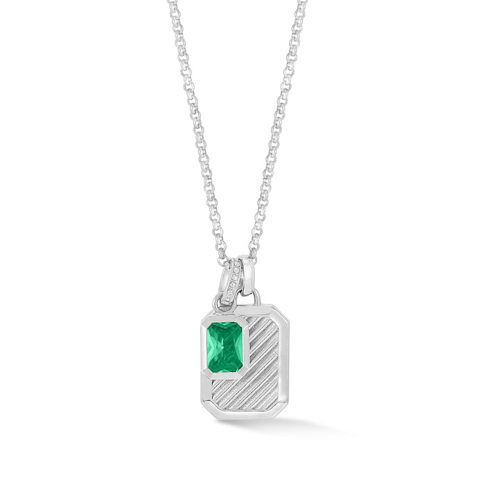 dower & hall Green Garnet Octagon Humbug Necklace