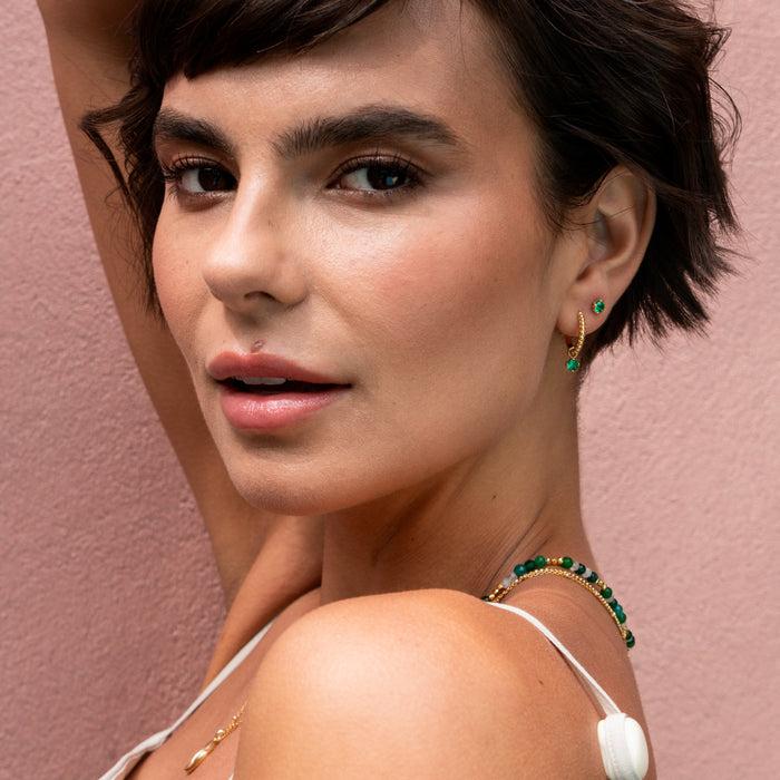 Dower & Hall Green Garnet Orissa Hoops