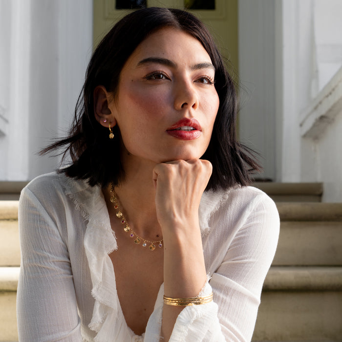 Dower & Hall Hammered Disc Nomad Hoops