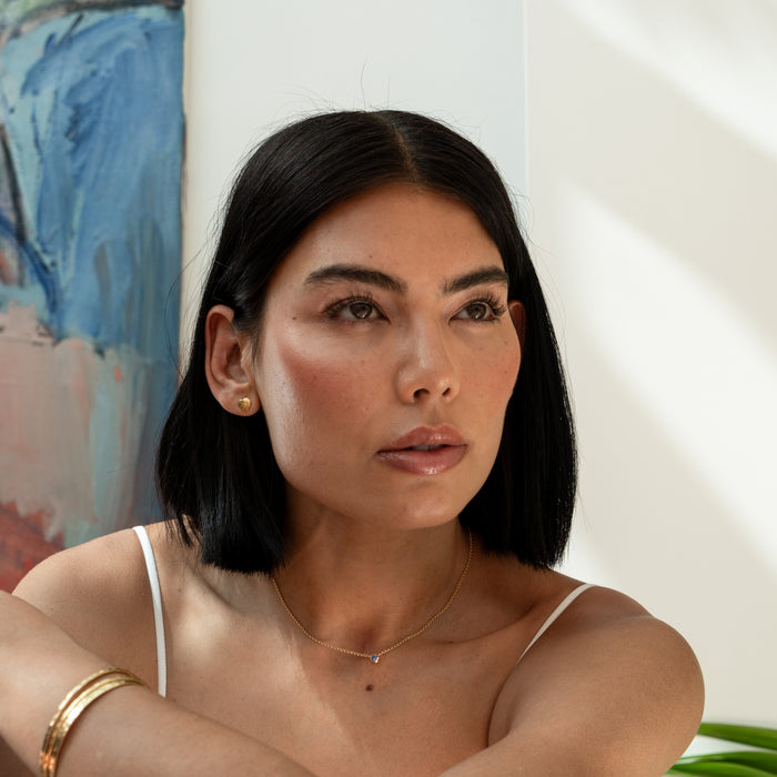 Dower & Hall Hammered Flat Heart Nomad Studs