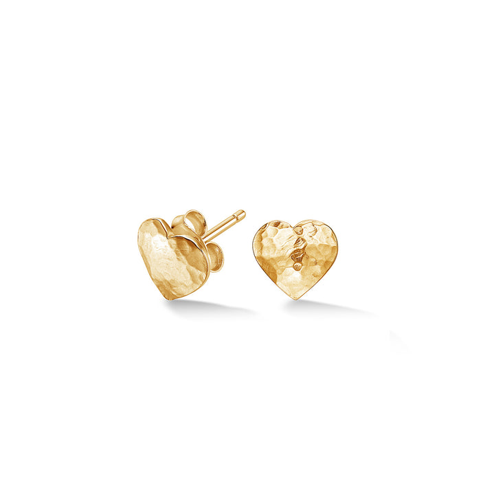 dower & hall Hammered Flat Heart Nomad Studs