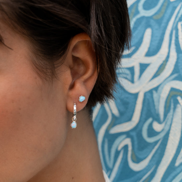 Dower & Hall Hammered Opal Array Hoops