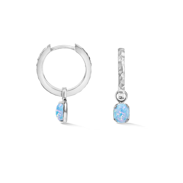 dower & hall Hammered Opal Array Hoops