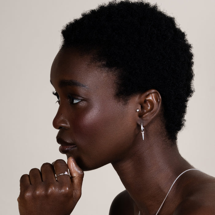 Dower & Hall Hammered Raindrop Hoops