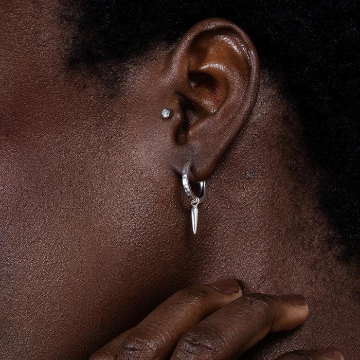 Dower & Hall Hammered Raindrop Hoops