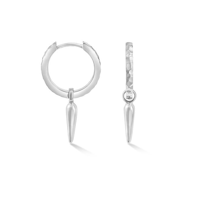 dower & hall Hammered Raindrop Hoops