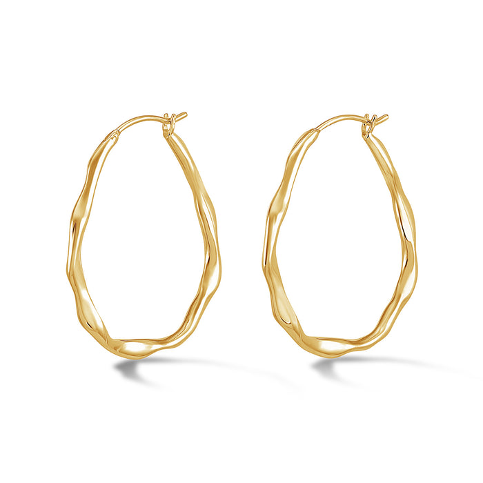dower & hall Large Oval Waterfall Hoops