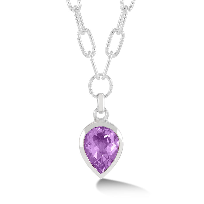 dower & hall Large Pear Amethyst Array Pendant