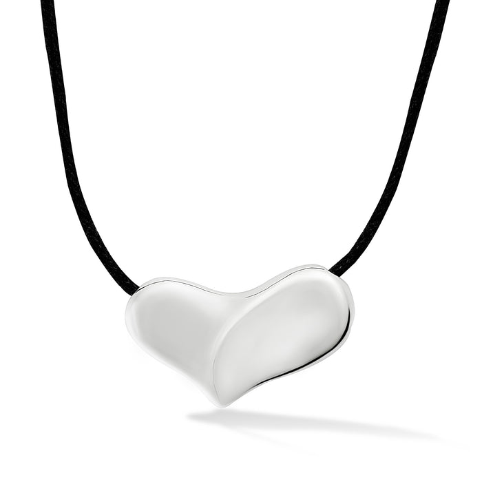 Dower & Hall Large Puff Heart Cord Necklace