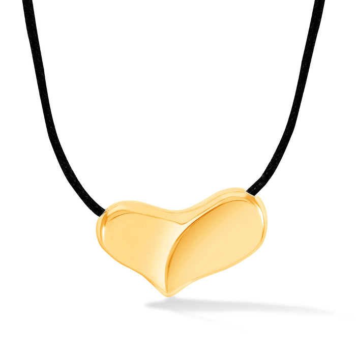 Dower & Hall Large Puff Heart Cord Necklace