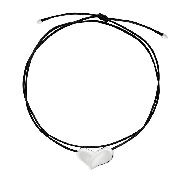 dower & hall Large Puff Heart Cord Necklace