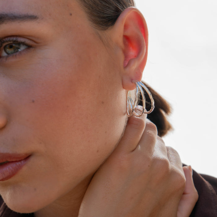 Dower & Hall Large Triple Row Waterfall Hoops