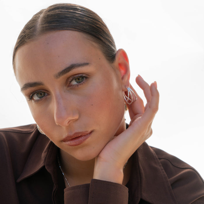 Dower & Hall Large Triple Row Waterfall Hoops