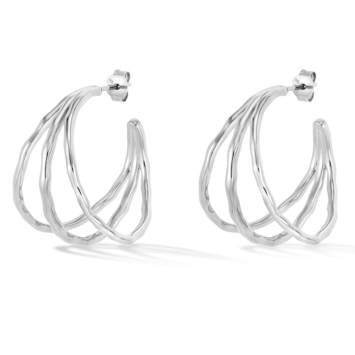 dower & hall Large Triple Row Waterfall Hoops