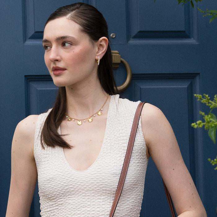 Dower & Hall Large White Timeless Pearl Hoops