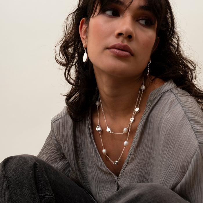 Dower & Hall Long Baroque Pearl & Pebble Necklace