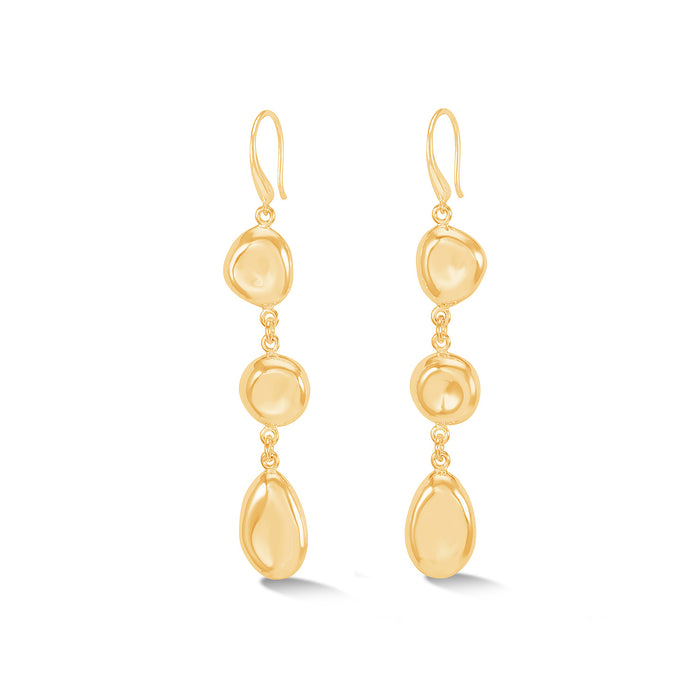 Dower & Hall Long Triple Pebble Drop Earrings