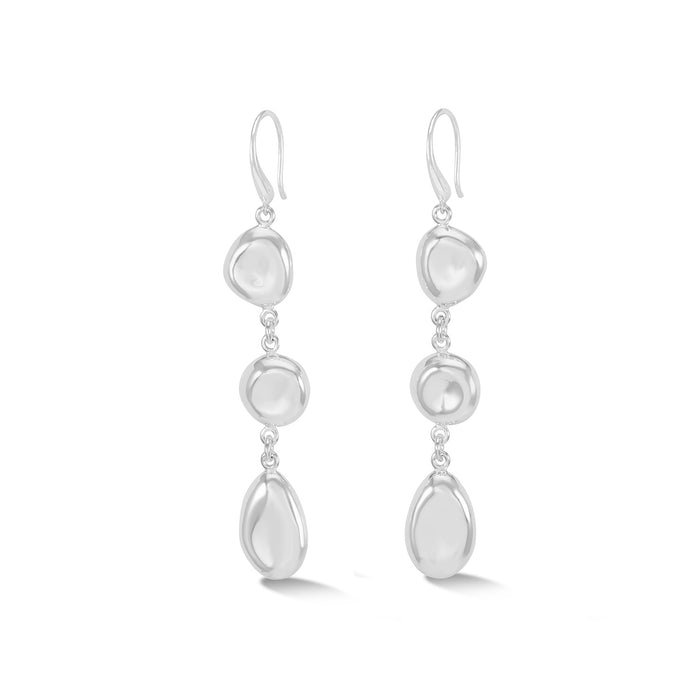 dower & hall Long Triple Pebble Drop Earrings