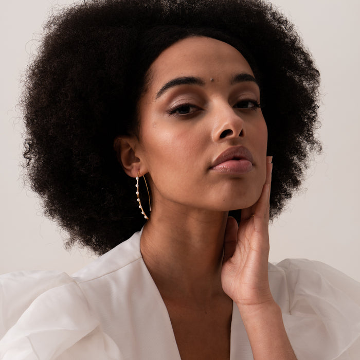 Dower & Hall Long Waterfall Pearl Drop Earrings