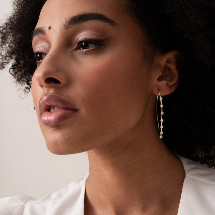 Dower & Hall Long Waterfall Pearl Drop Earrings