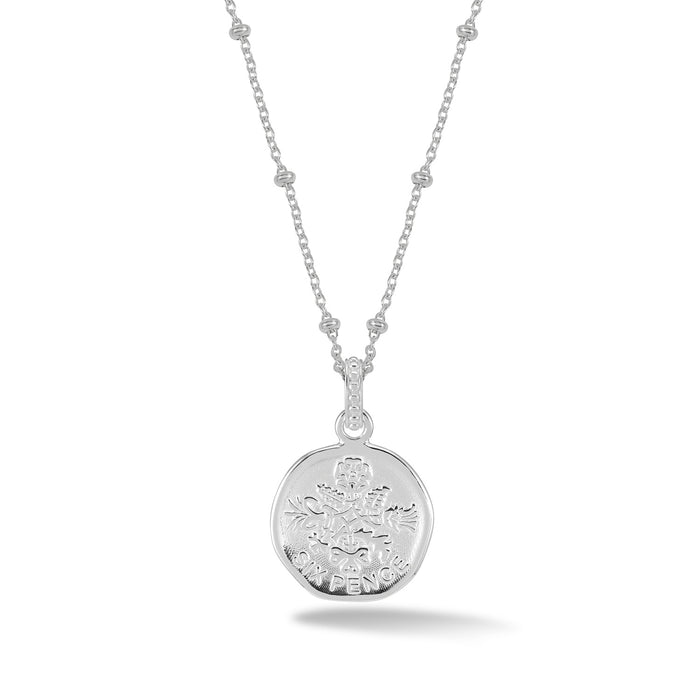 dower & hall Lucky Sixpence Necklace