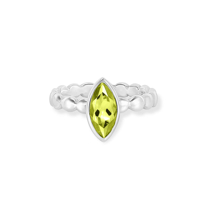 Dower & Hall Marquise Peridot Dewdrop Twinkle Ring