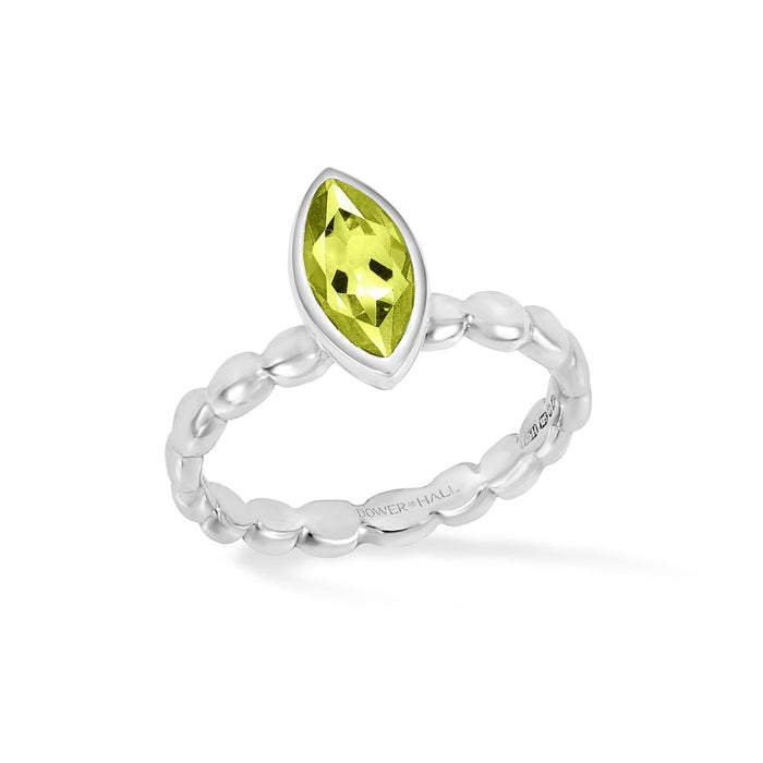 dower & hall Marquise Peridot Dewdrop Twinkle Ring