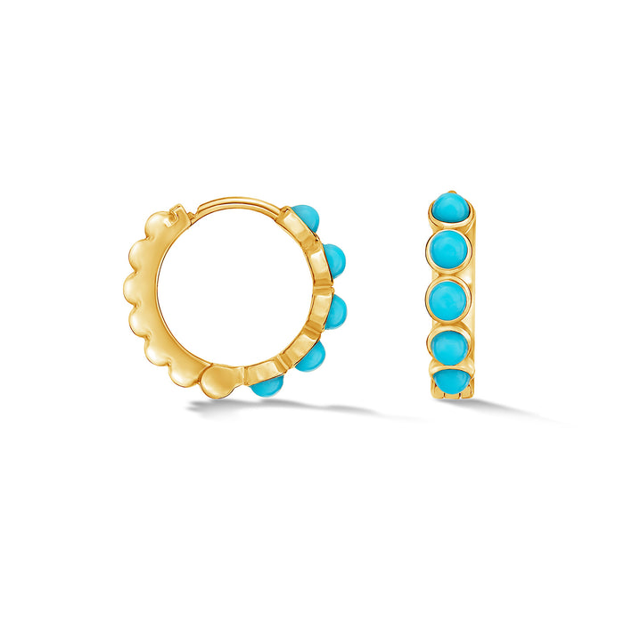 Dower & Hall Medium Azure Turquoise Huggie Hoops