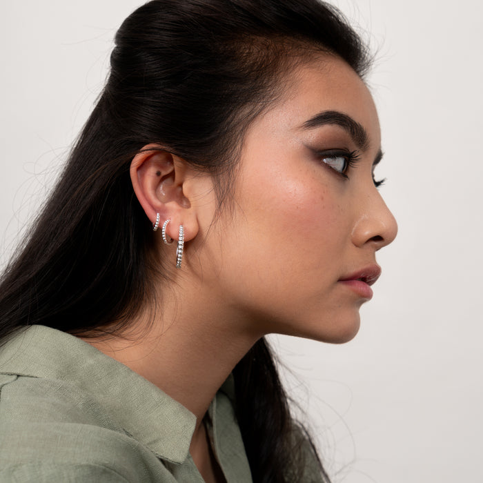 Dower & Hall Medium Dotty Huggie Hoops