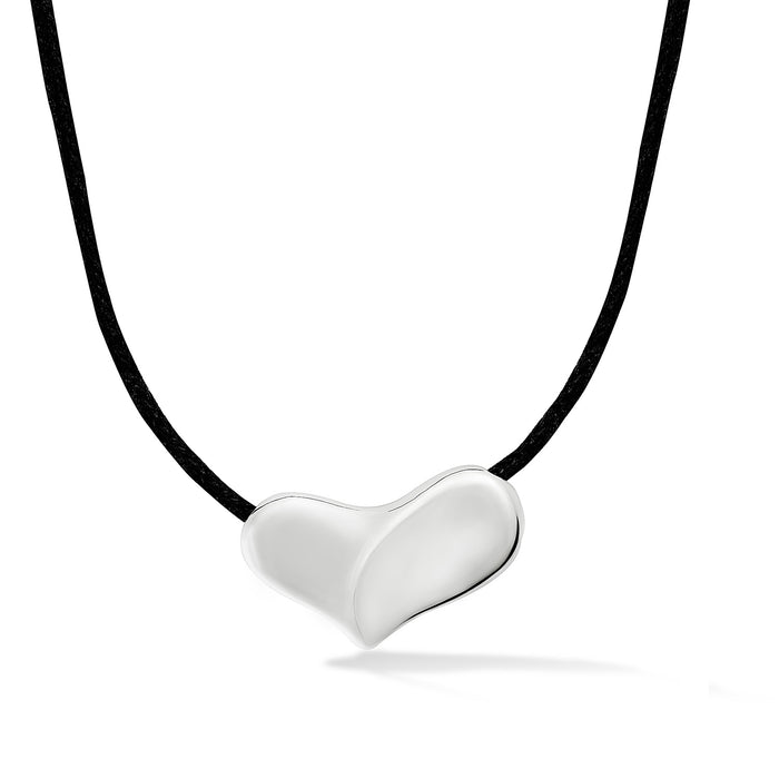 Dower & Hall Medium Puff Heart Cord Necklace