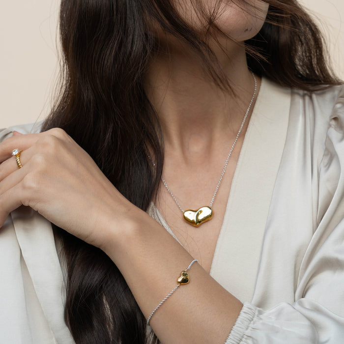 Dower & Hall Medium Puff Heart Pendant