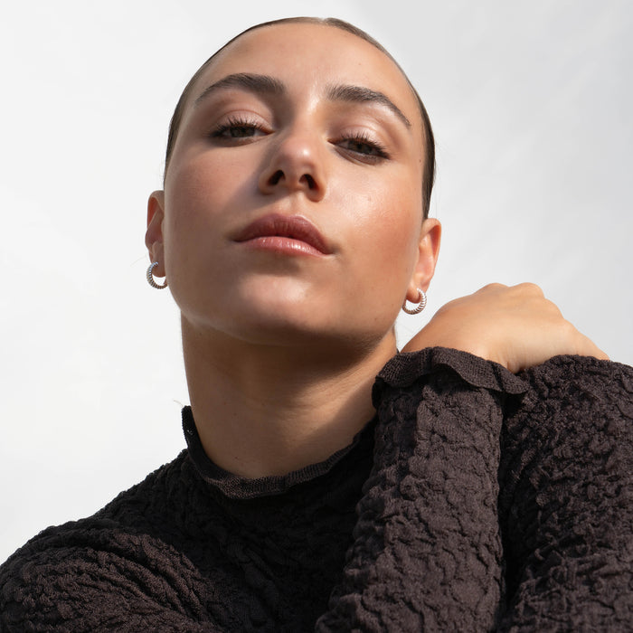 Dower & Hall Medium Twist Huggie Hoops