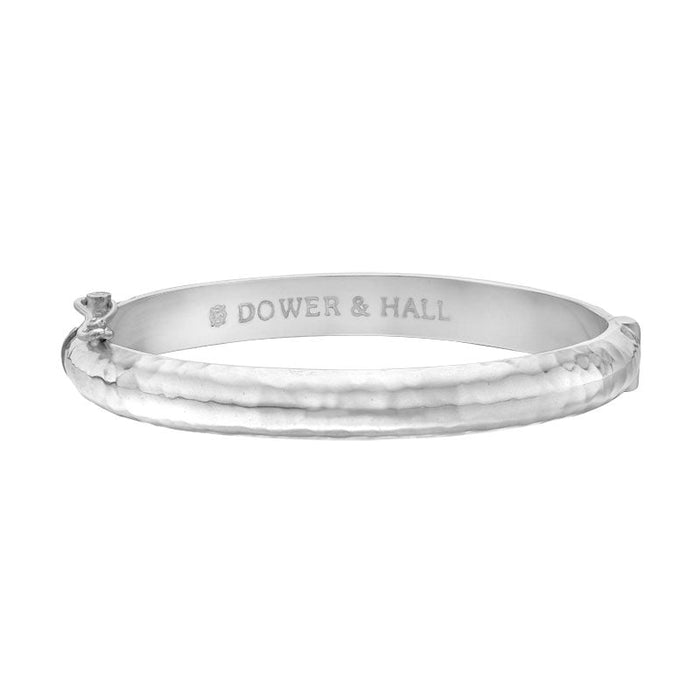 dower & hall Men's 6mm Hinged Hammered Nomad Bangle