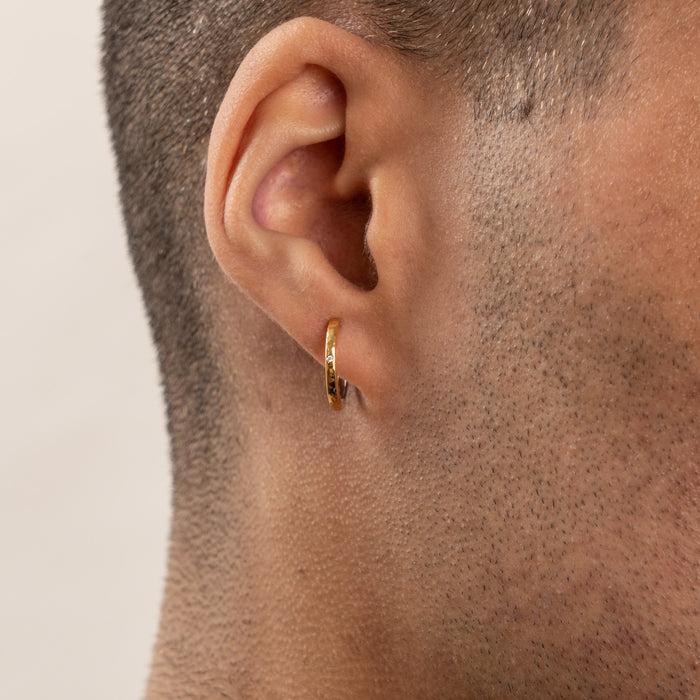 Dower & Hall Men's 9k Medium Reversible Diamond Hoop