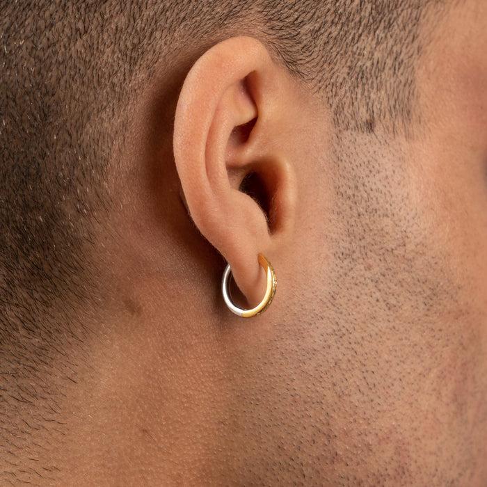 Dower & Hall Men's 9k Medium Reversible Diamond Hoop