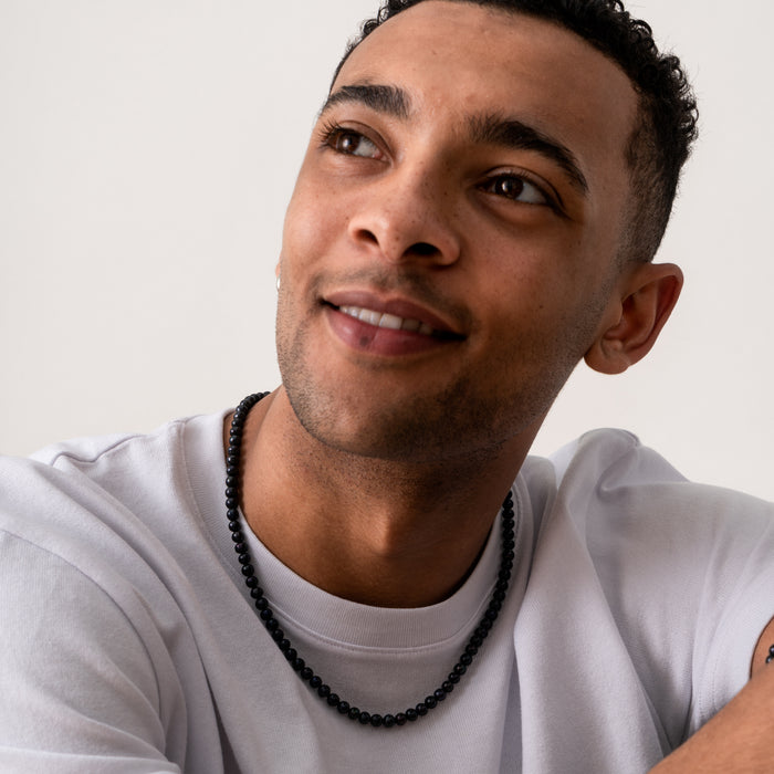 Dower & Hall Men's Black Freshwater Pearl Necklace