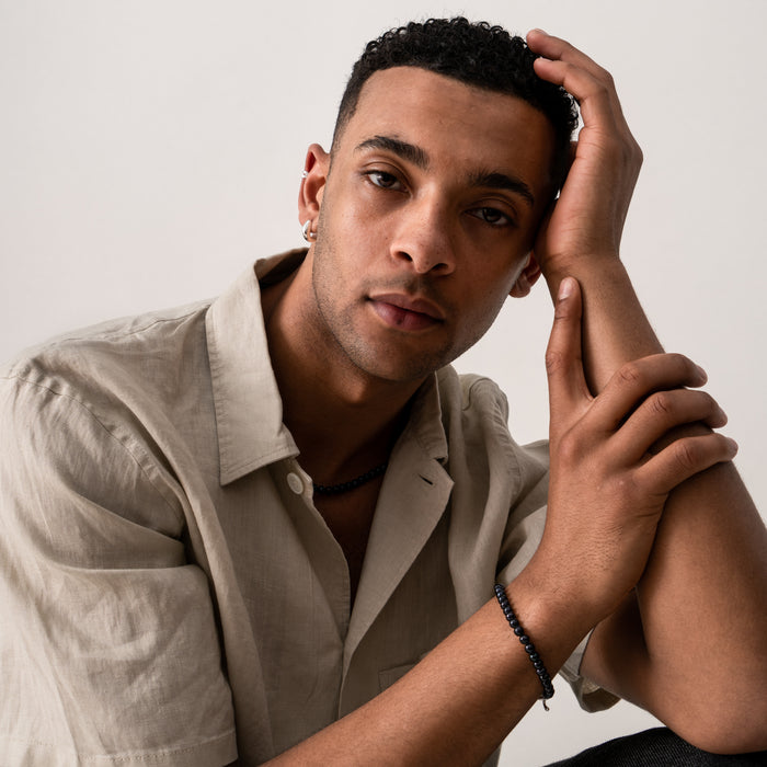 Dower & Hall Men's Black Pearl Bracelet